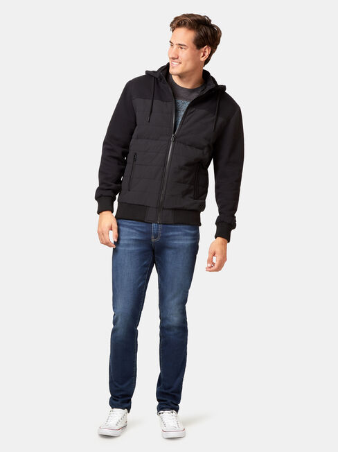 Frederick Zip Thru Hoodie, Black, hi-res