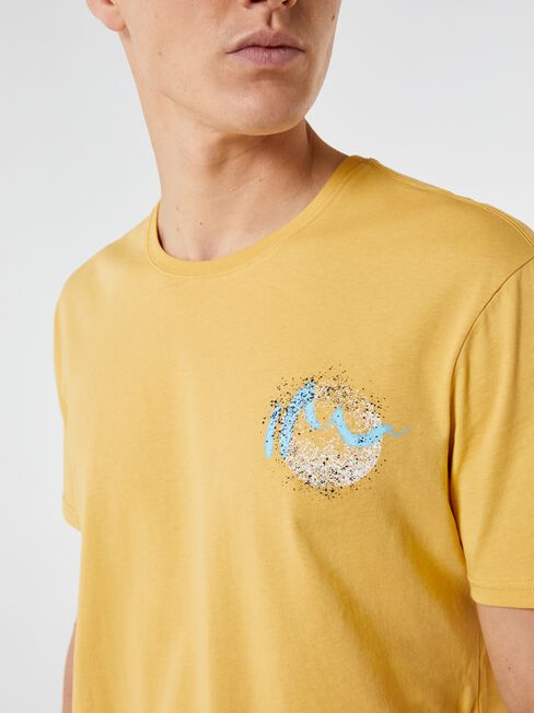 SS Logan Print Crew Tee, Yellow, hi-res