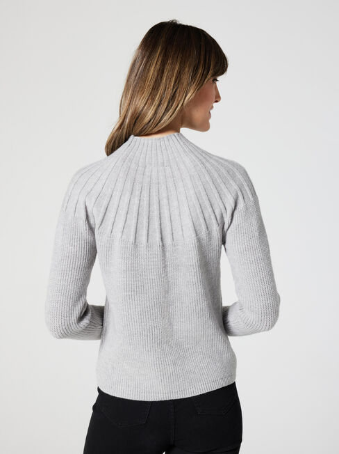 Luna Neck Detail Pullover, Ink, hi-res