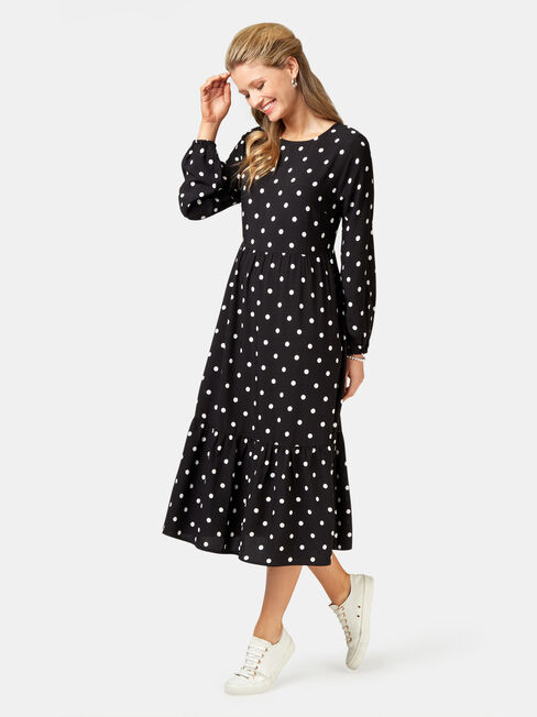 Tory Tiered Midi Dress, Multi, hi-res