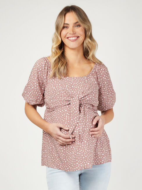Charlie Maternity Tie Front Top