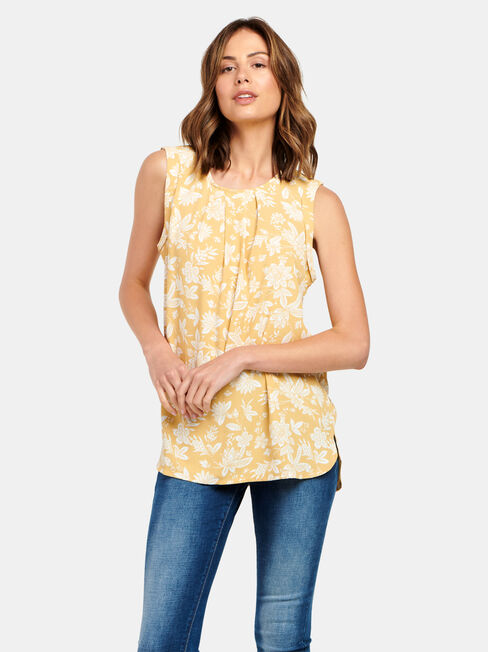 Emily Pleat Front Top, White, hi-res