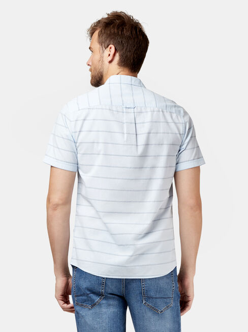 Sanford Short Sleeve Stripe Shirt, Blue, hi-res