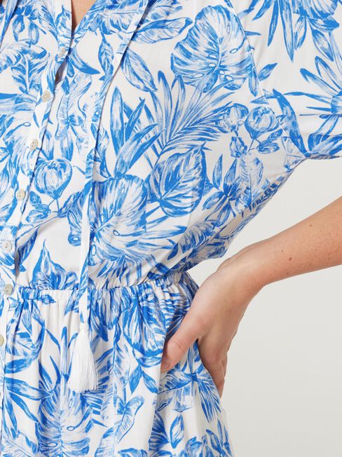 Camilla Dress, Blue Botanical, hi-res