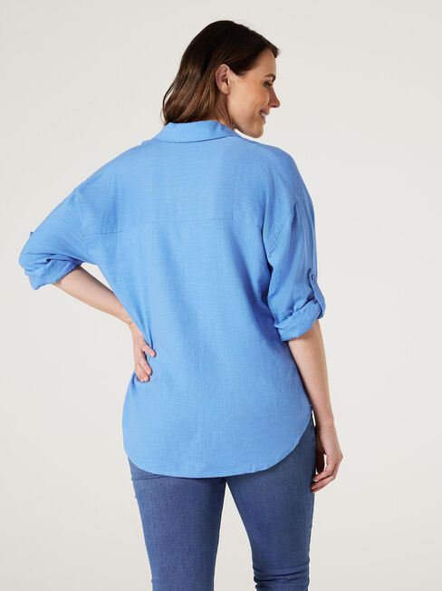 Rudi Relaxed Shirt, Sapphire, hi-res