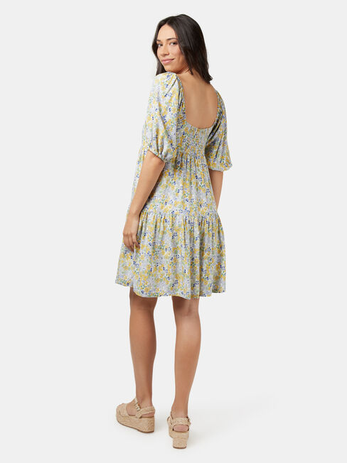 Rebecca Square Neck Dress, Green, hi-res