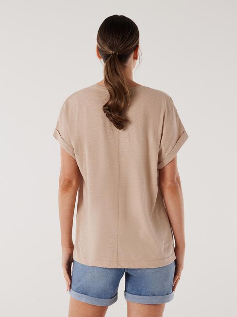 Drop Shoulder Tee, Caramel, hi-res