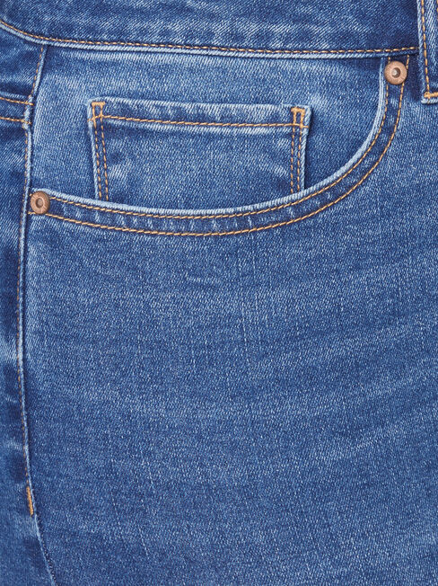 Ellie Curve Embracer High Waisted Skinny 7/8 Jeans Bright Indigo, Mid Indigo, hi-res