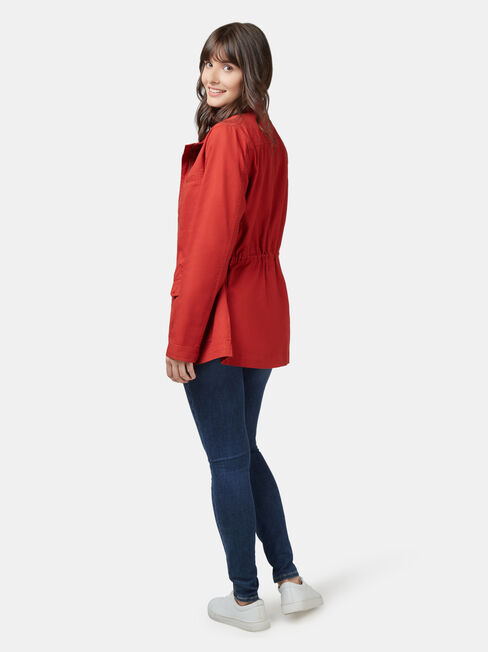 Connie Cotton Casual Jkt, Red, hi-res