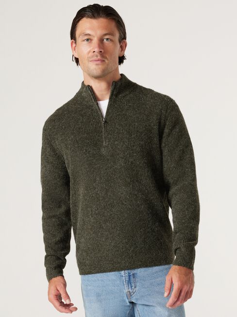 Florence Funnel Neck Knit, Brown, hi-res