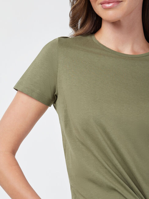 Curve Hem Crew Tee, Thyme, hi-res