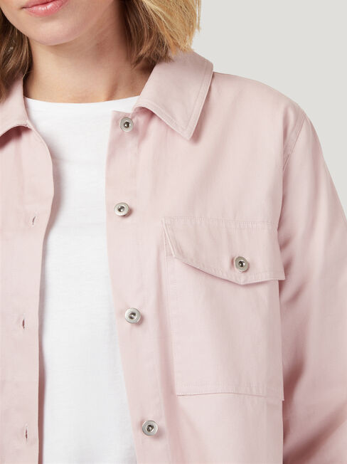 Sasha Cotton Shacket, Pink, hi-res