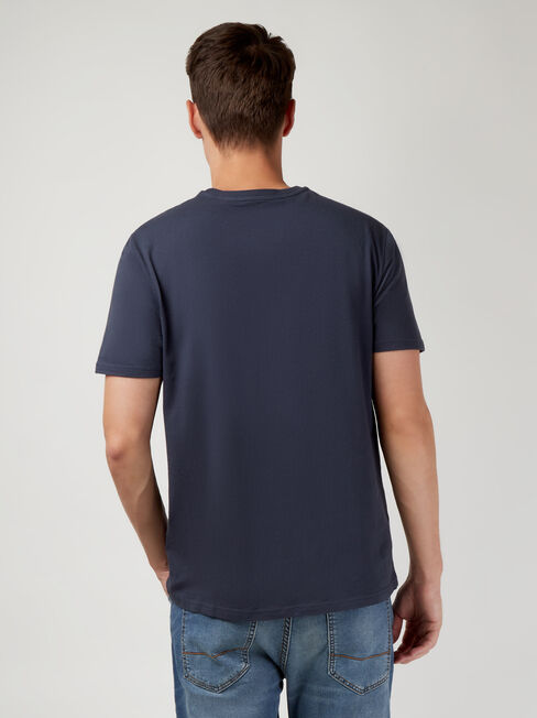 SS Toby Print Crew Tee, Blue, hi-res