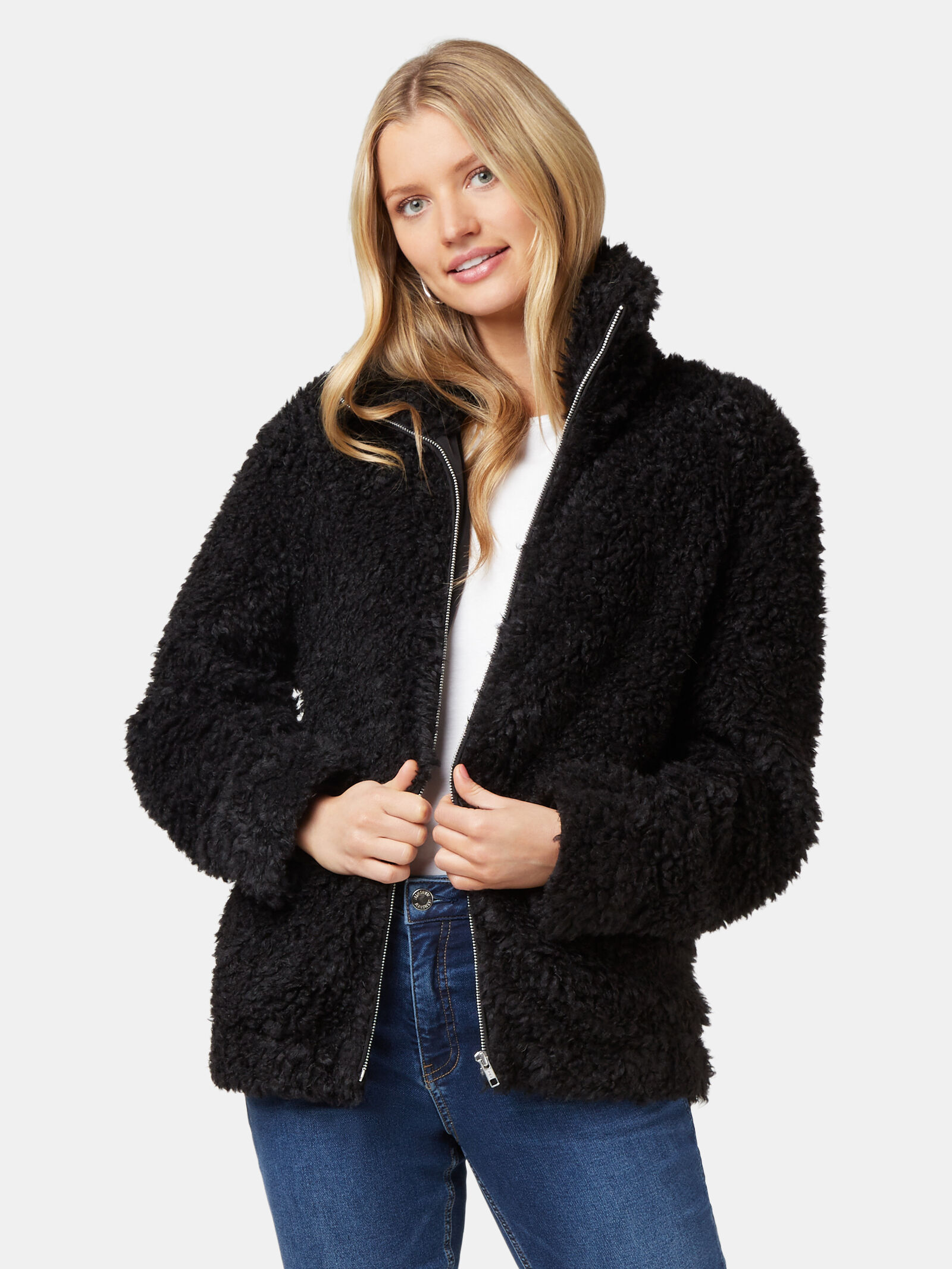 Black teddy jacket womens shop