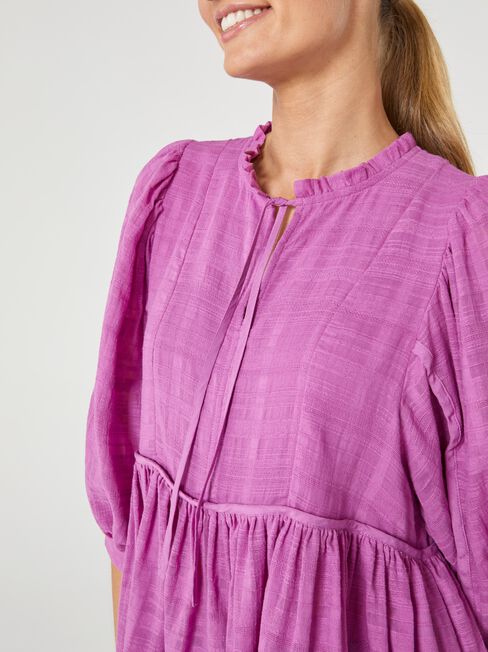 Elfie Tie Neck Blouse, Purple, hi-res