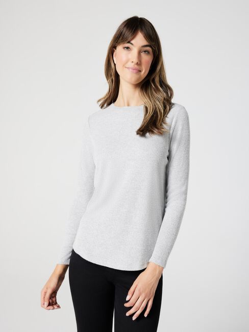 Sophie Rib Soft Touch Pullover, Grey Marle, hi-res
