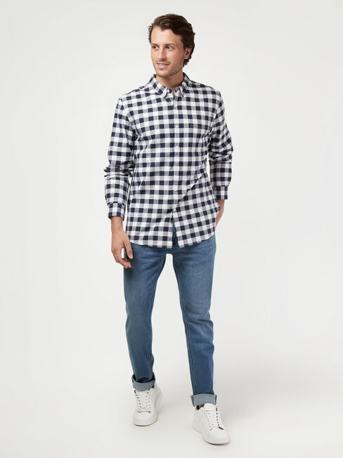 LS Holt Oxford Check Shirt, Blue, hi-res