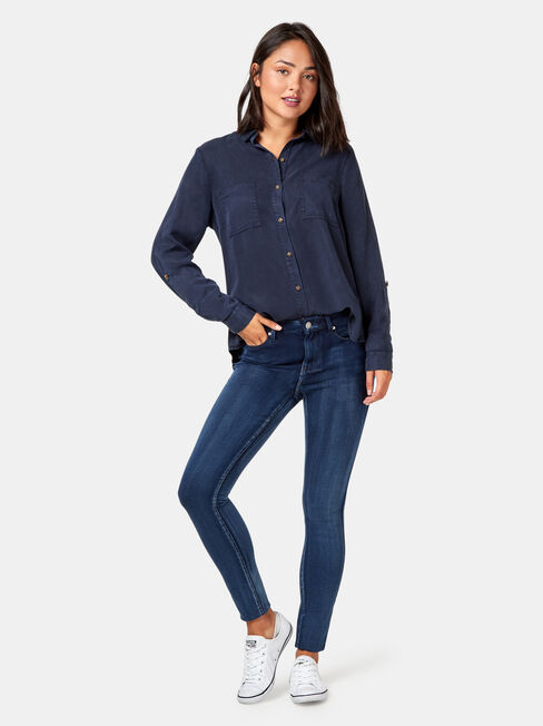 Tilly Tencel Shirt, Blue, hi-res