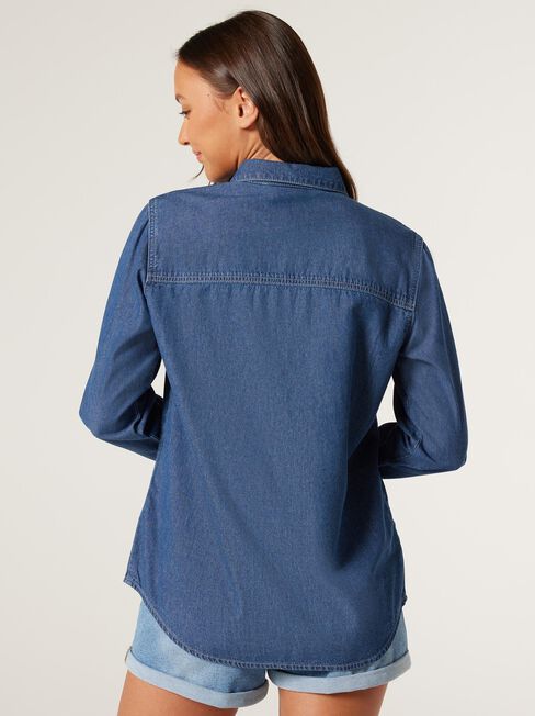 Remi Denim Shirt, Dark Vintage, hi-res