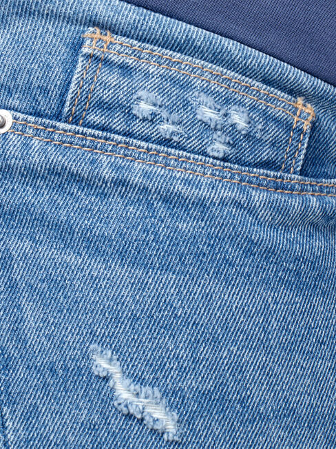 Milli Maternity Distressed Short, Blue, hi-res