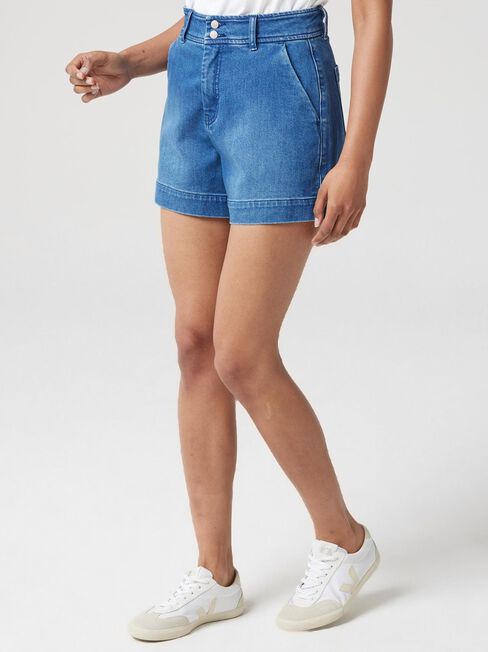 Georgia Tummy Trimmer Denim Short, Blue, hi-res