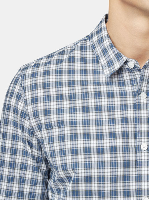 Marcus Long Sleeve Check Shirt, Blue, hi-res