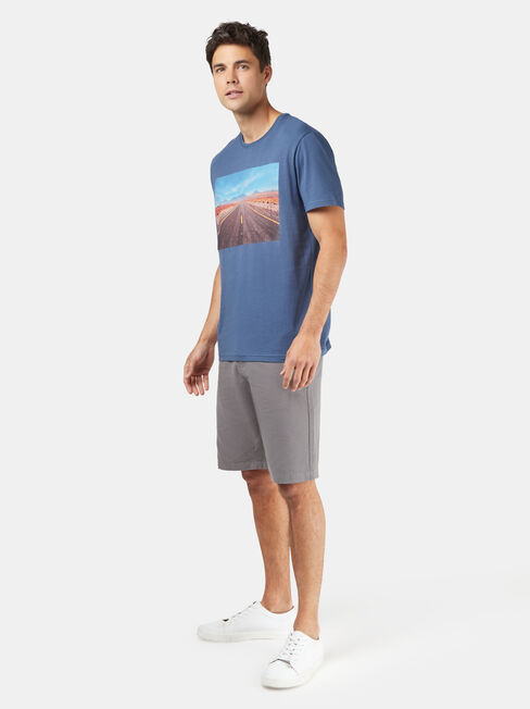 Ivan Short Sleeve Print Crew Tee, Blue, hi-res