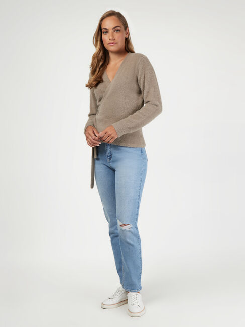 Ruby Wrap Knit, Brown, hi-res