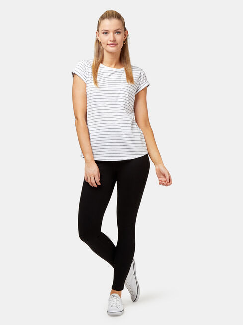 Adelaide Stripe Tee, Black, hi-res