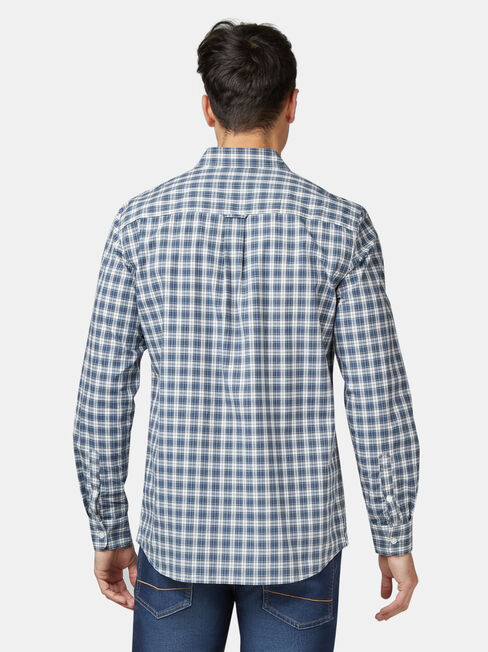 Marcus Long Sleeve Check Shirt, Blue, hi-res