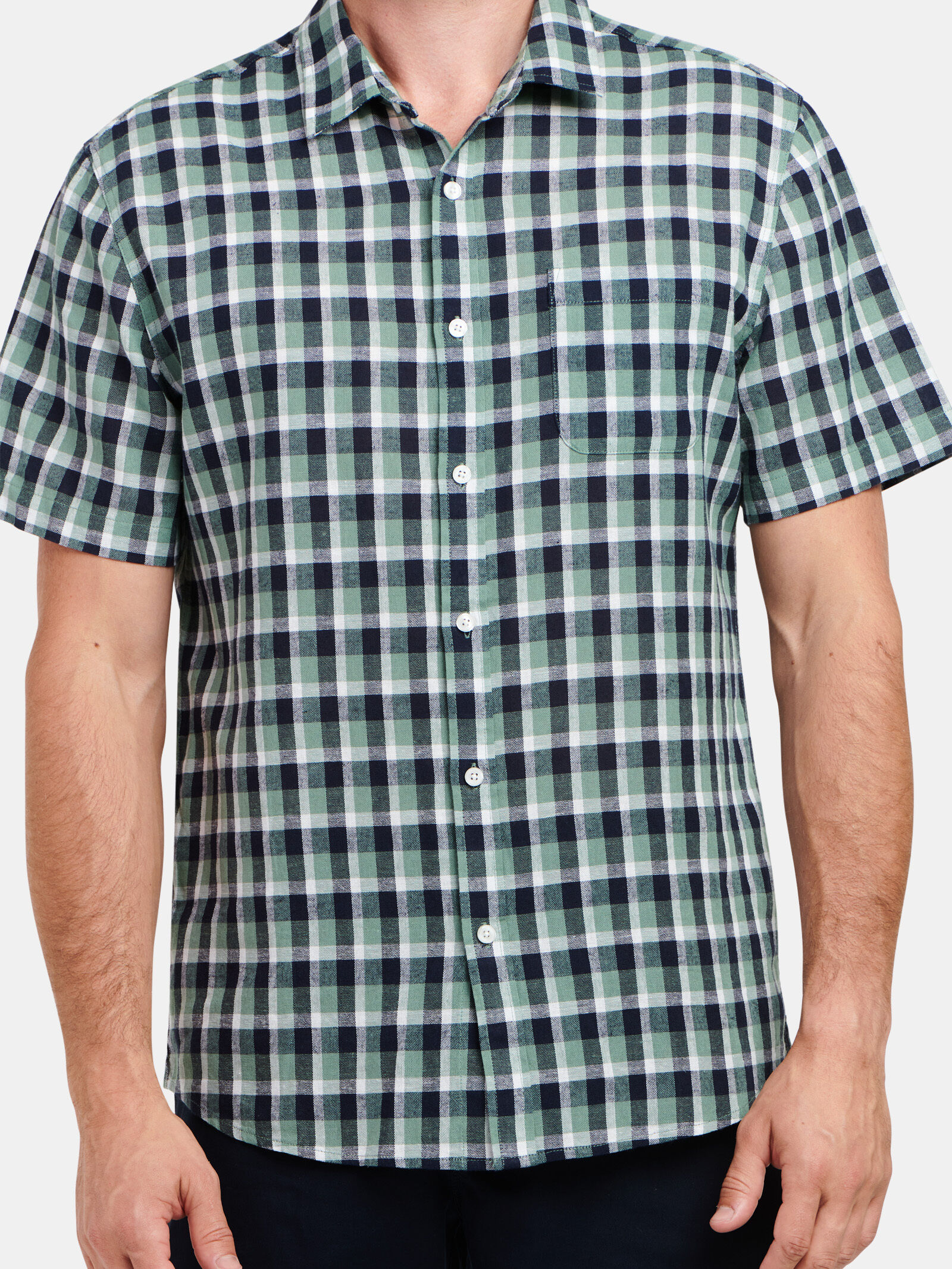 Mens short sleeve check shirts store