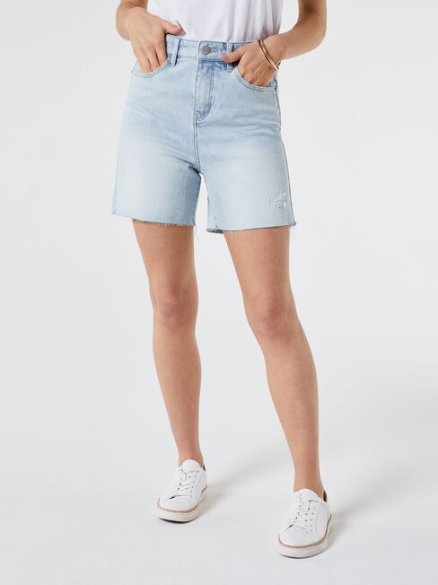 Frankie High Waisted Short, Light Indigo, hi-res