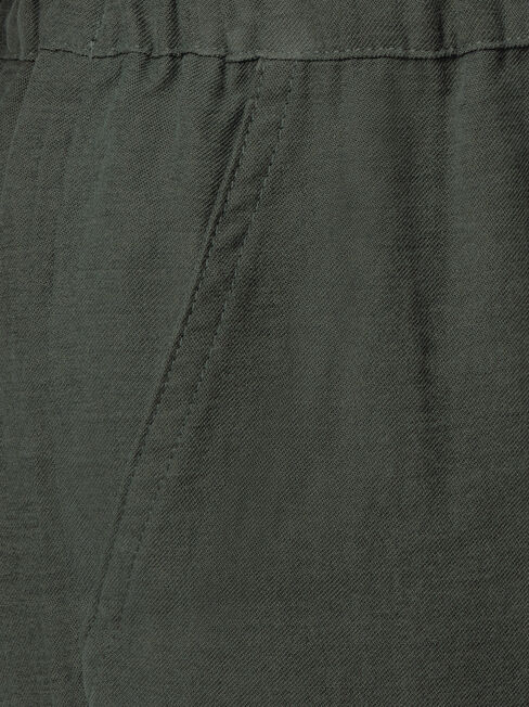 Lyla 3/4 Paperbag Pant, Green, hi-res
