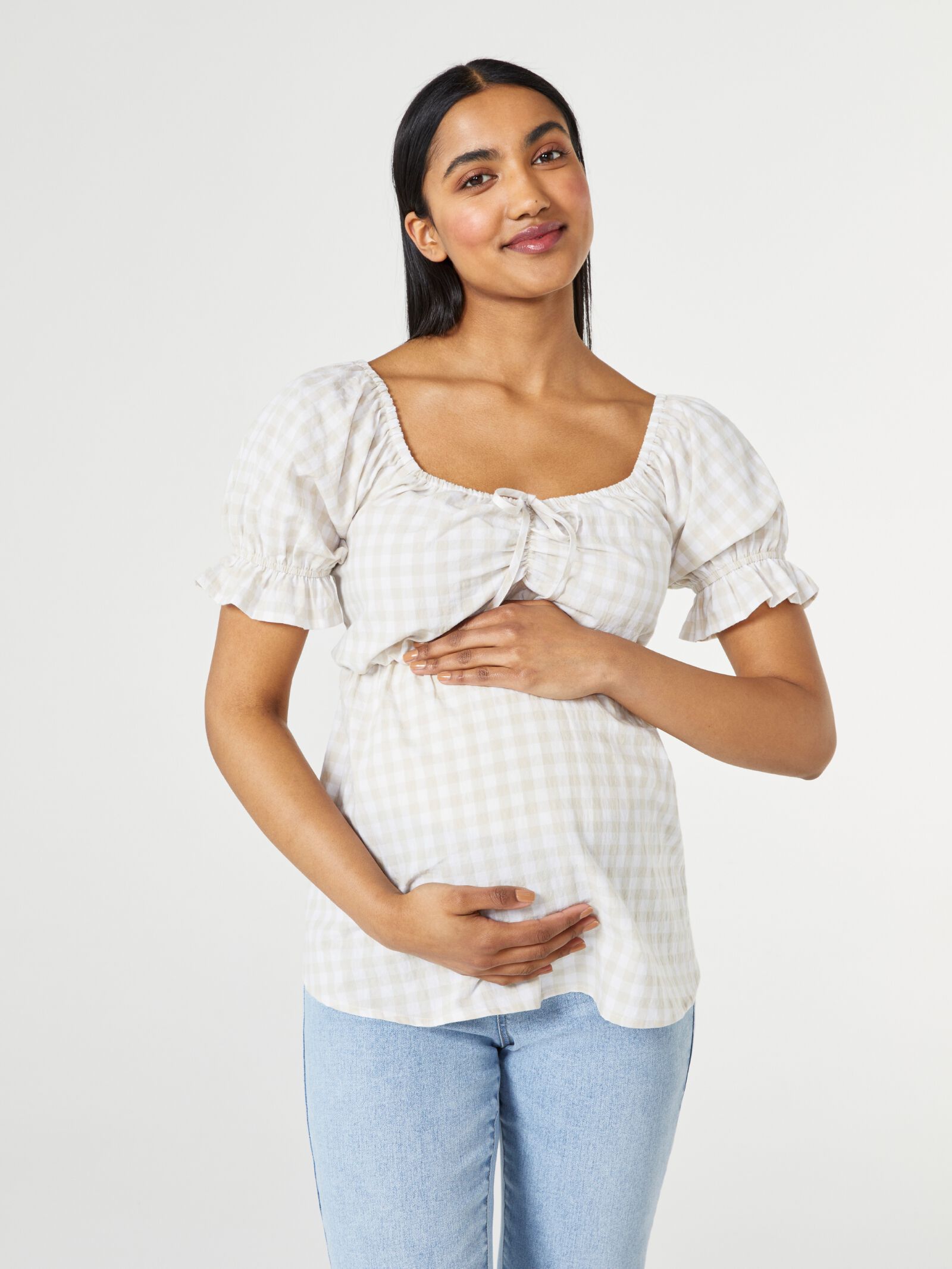 Tie front hotsell peasant top