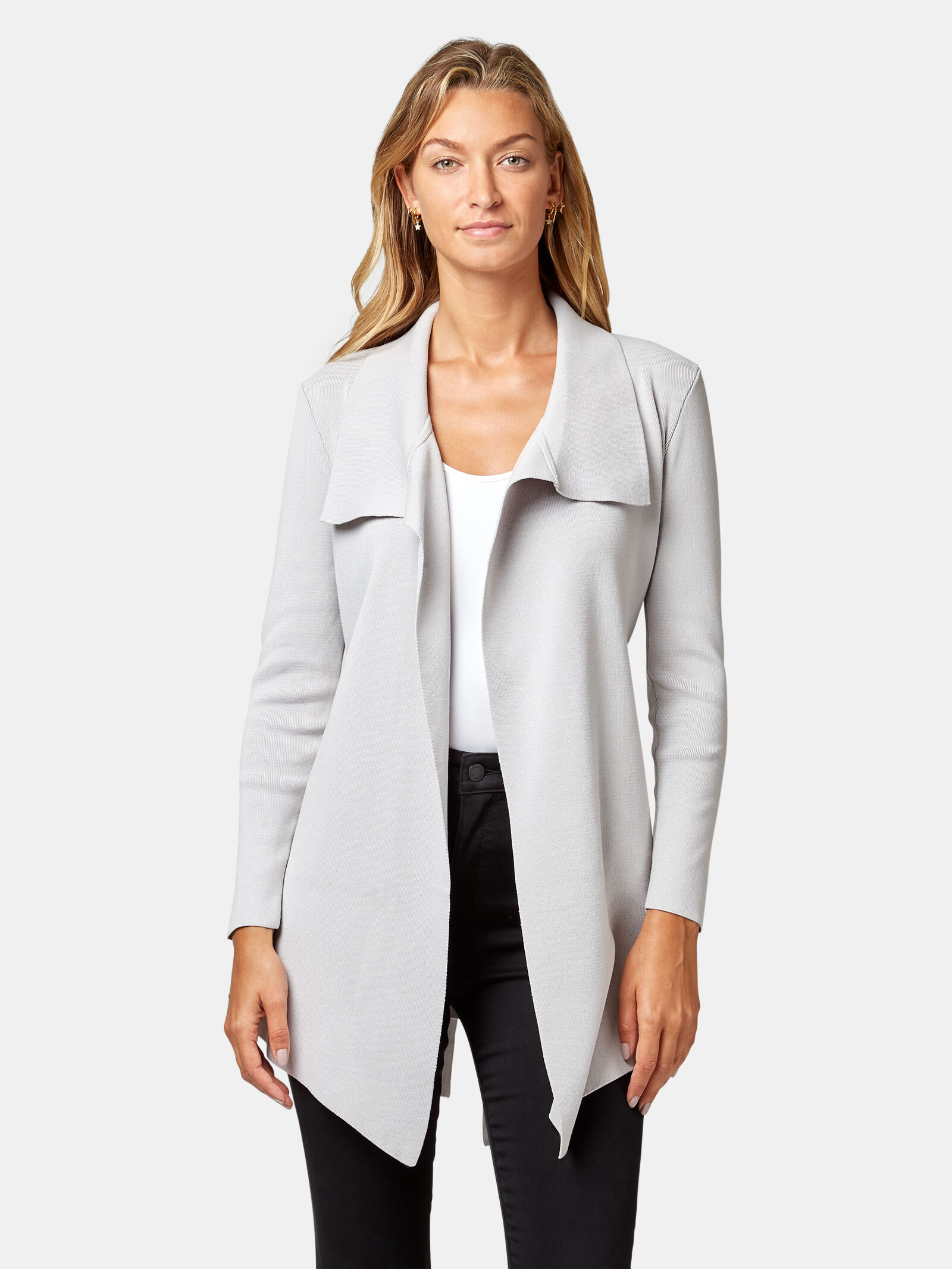Silver waterfall cardigan on sale