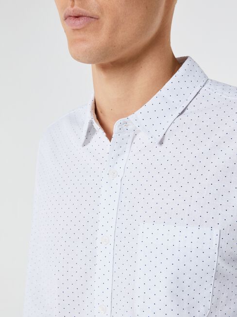 LS Ricky Print Shirt, White, hi-res
