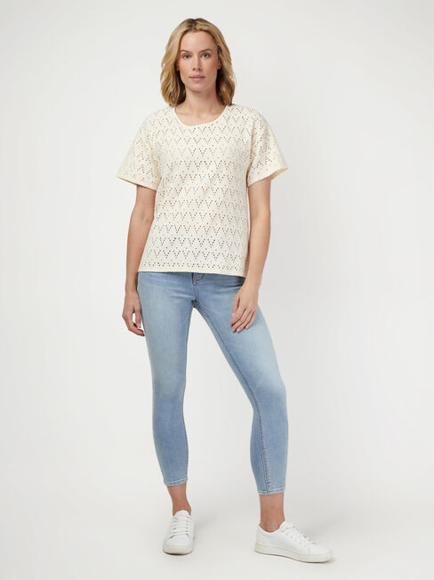 Alexa Cotton Tee, Brown, hi-res
