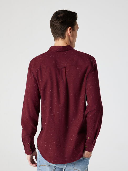 LS Tommy Brushed Shirt, Port, hi-res