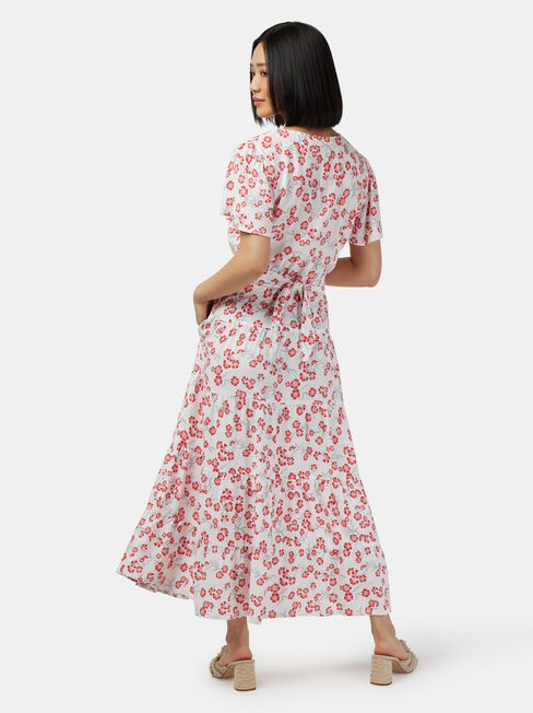 Belinda Maxi Tie Front Dress, Print, hi-res