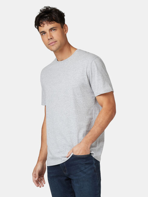 Basic Short Sleeve Tee, Grey, hi-res