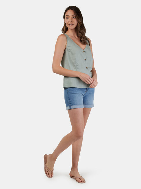 Tyla V-Neck Tank, Green, hi-res