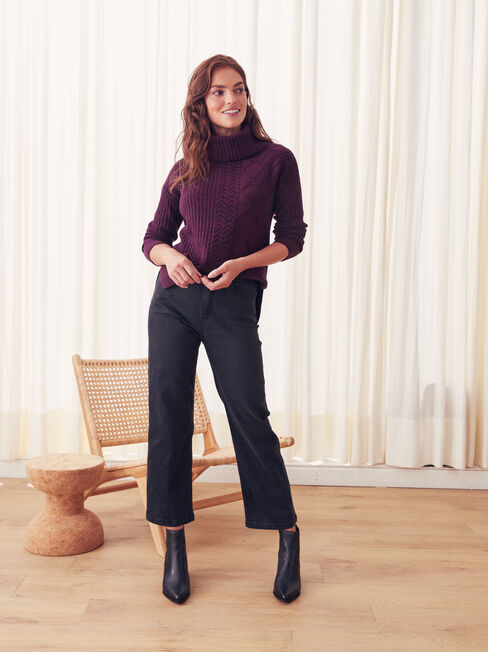 Lulu Cowl Neck Pullover, Purple, hi-res