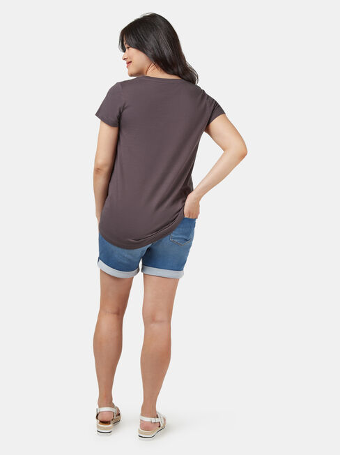 Amore Maternity Slogan Tee, Grey, hi-res