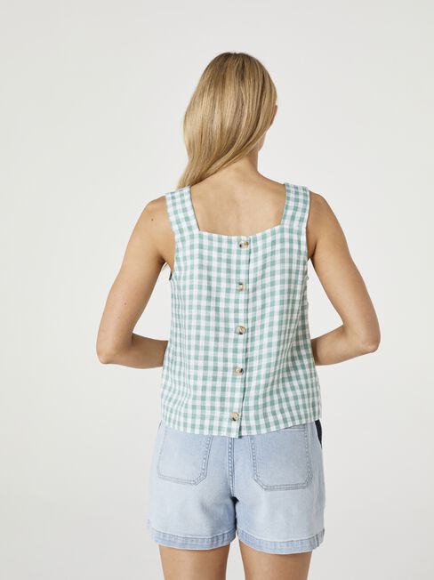 Belle Button Back Cami, Green, hi-res