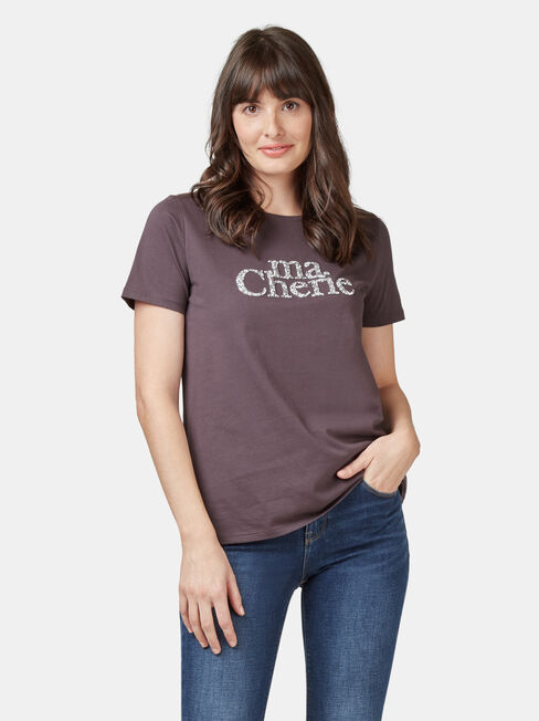 Ma Cherie Slogan Tee, Grey, hi-res