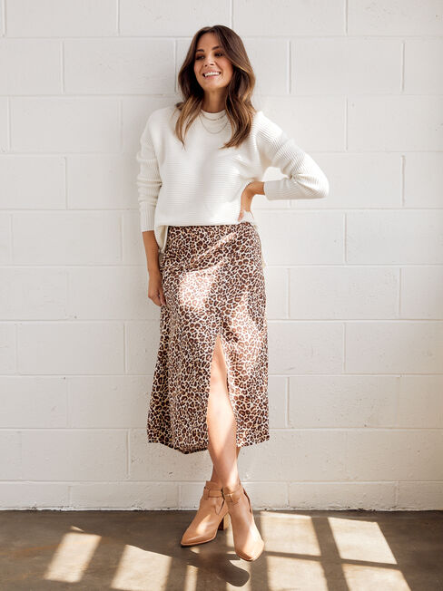 Imogen Split Skirt, Print, hi-res