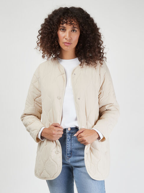 Priya Quilted Jacket, White, hi-res