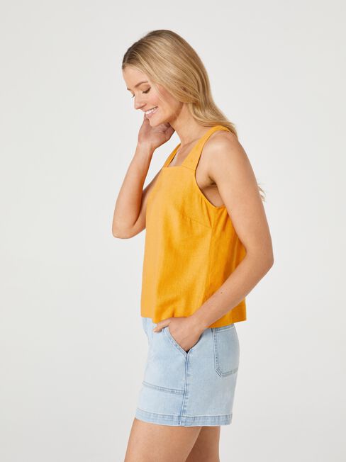 Belle Button Back Cami, Yellow, hi-res