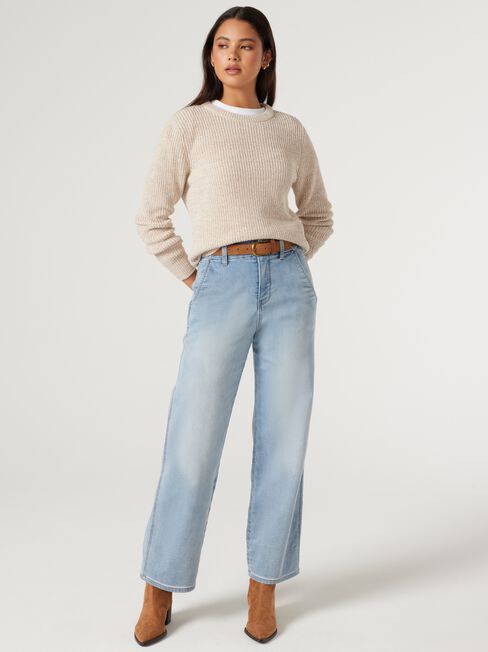 Dallas Cotton Twist Pullover, Neutral, hi-res