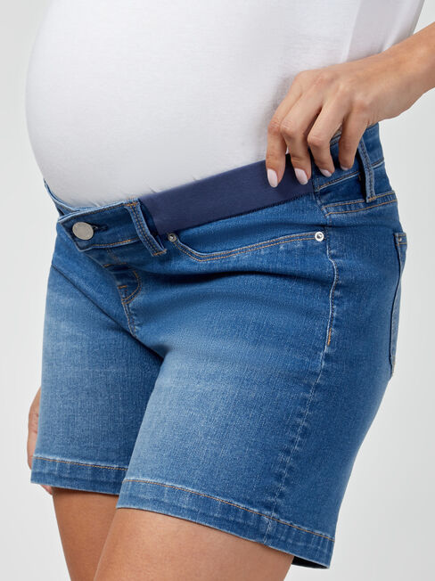 Kari Maternity Bermuda Short, Blue, hi-res